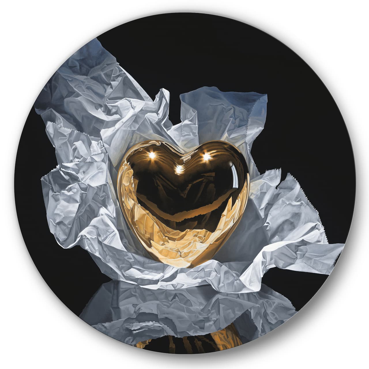 Designart - Heart Of Gold - Modern & Contemporary Metal Circle Wall Art